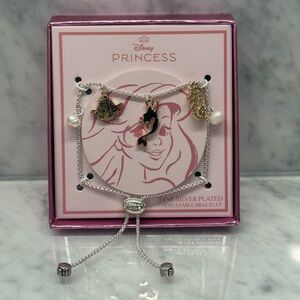 Disney Ariel Princess Fine Silver Plated Adjustable Bracelet
